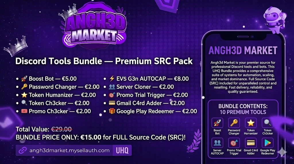 🤖 DISCORD TOOLS & BOTS PACK (SRC)